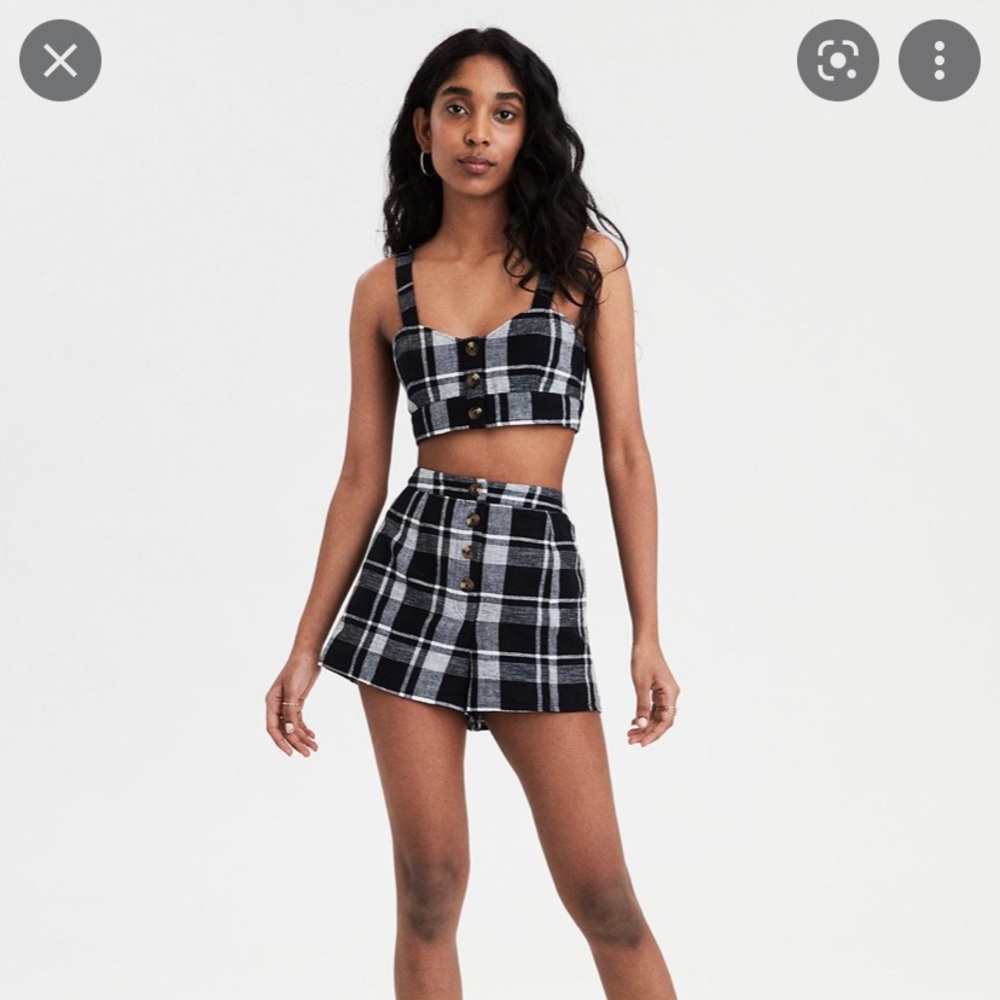 American Eagle Black Plaid Set